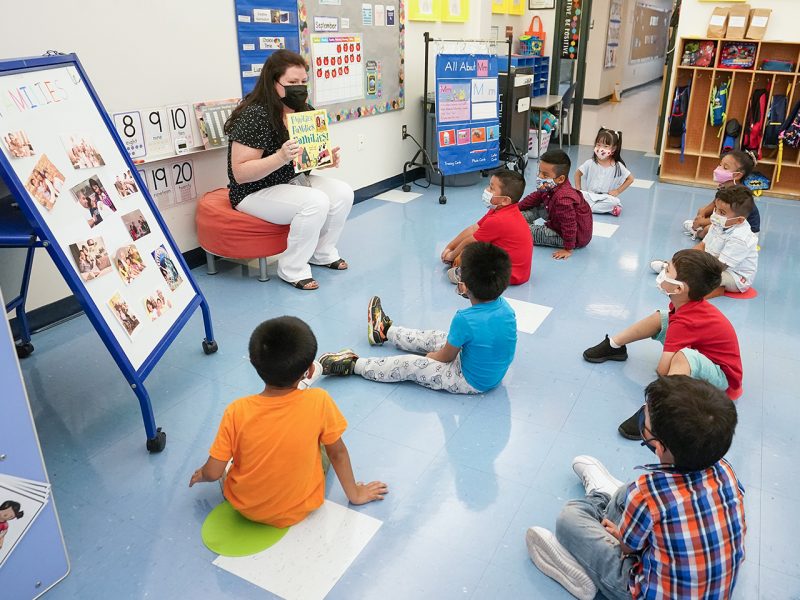 Phil Murphy FILE - In this Sept. 16, 2021, file photo Pre-K teacher Vera Csizmadia teaches 3-and 4-year-old students in her classroom at the Dr. Charles Smith Early Childhood Center in Palisades Park, N.J. As Democrats push ahead with President Joe Biden’s $3.5 trillion rebuilding plan, they are promising historic investments across all levels of education. The proposal includes universal prekindergarten, two years of free community college and expanded child care subsidies, among others. (AP Photo/Mary Altaffer, File)